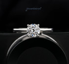 Solid 14k White Gold Moissanite Solitaire Engagement Ring Vvs1 Round Cut 1 50 Ct