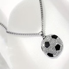 Sports Soccer Ball Football Necklace Jewelry Jeweled Silvery Pendant