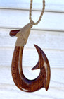 Hawaiian Jewelry Genuine Koa Wood Hook Maori Hei Matau New Zealand Pendant