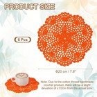 6pcs Crochet Handmade Doilies 7 8 Inch Placemats Lace Coasters Orange
