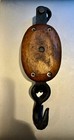 Antique Wood Pulley Farm Tool Cottage Cabin Core Block Tacklecunion Hardware