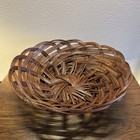 Set Of 3 Round And Oval Woven Brown Wicker Baskets
