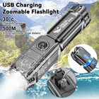 Super Bright Tactical Led Flashlight Usb Rechargeable 3 Modes Zoom Torch Light