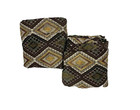 Pair Custom Designer Curtains Drapes Jacquard Knit Diamond Print 2 Pleated