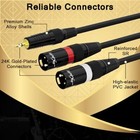 3 5mm Trs To 2 Xlr Pro Stereo Cable 50 Ft 1 8 Inch Male To Dual Xlr Male Y Sp   