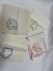 Lot Of 4 Vintage Handkerchief Hankie Flowers Floral White