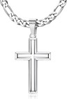 925 Sterling Silver Cross Necklace For Men Women - 5mm Durable 316l Stainless   