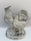 Vintage Rustic Rooster Cast Iron Door Stop White  Weighs Over 5 Pounds
