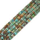 Natural Genuine Turquoise Smooth Rondelle Beads Size 4x6mm 15 5   Strand