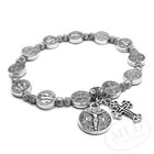 Jesus Crucifix Saint St Benedict Medal Cross Charm Bracelet Pulsera San Benito