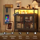 4 Tier Coffee Bar With Charging Station And Led Lights  Buffet Sideboard Cabinet