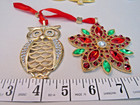 Lot Of 12 Vintage Metal Christmas Ornaments Monet Danbury Rhinestone Plus Others