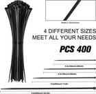 400 Pack Assorted Zip Ties 4 6 8 12 Inch Uv Resistant Cable Wire Ties