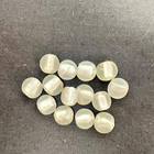 English Artisan Beads - Molded Glass Over Silver Core - White Color - Lot Of 227