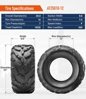 Set Of 2 25x10-12 Atv Utv Tires 6pr Heavy Duty 25x10x12 Mud Aggressive Tubeless