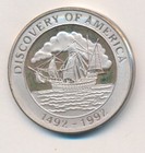 1992 Christopher Columbuy 500th Anniversary 1 Troy Ounce 999 Silver Round Coin