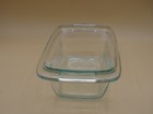 Vintage Pyrex 1 5 Quart Loaf Pan Clear Blue Tint Glass Baking Dish C213 Handles