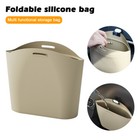 Silicone Car Trash Can Portable Storage Garbage Collection Bin Hanging Waste Bin