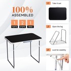 2 3 Ft Portable Aluminum Folding Black Table Perfect For In outdoor Dining Party