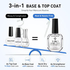 3-in-1 Clear Nail Polish  Quick Dry High Gloss Top Coat Prevent Staining Base Co