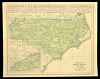 Antique North Carolina Map Wall Art Decor Original Raleigh Ca 1937 Vintage