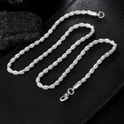 925 Sterling Silver Italian Rope Chain Men s Necklace 4mm