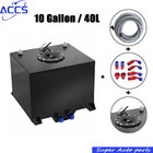 10 Gallon Aluminum Fuel Cell Gas Tank cap level Sender nylon Fuel Line Kit New