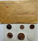 1955 Franklin Us Proof Set  5 Coins With Original Government Envelope