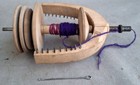 New Natural  unpainted-unlacquered  Wooden Spinning Wheel Spool Flyer metal Hook