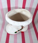 Festive Vintage Relpo Christmas Holly   Berry Santa Boot Planter Ceramic     Japan