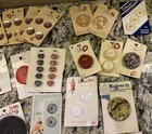 Vintage Buttons On Cards  Lot Of 57 Cards Plus 8 Individual Buttons