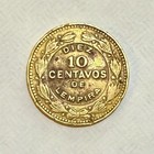 1989 Honduras 10 Centavos Coin Km 76 1a Large Letters Brass