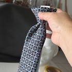 Bergamo New York Men s Pretied Clip-on Silk Tie Blue black gold Geometric