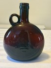 Great Little Handled Chestnut Flask Awesome Red Amber Glass Mint Condition L  k 