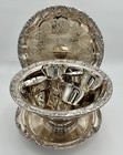Vintage Pilgrim Silverplate Punch Bowl Set 12 Cups   Hollywood Regency   Bridal