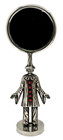 Old Silver Antique vintage Small Vanity Travel Mirror Clown Pierrot Handle  7 In