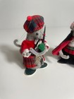 Set Of Two Vintage Felt Scottish Mice Figures
