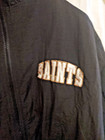 Vtg New Orleans Saints Pro Line Reebok Jacket Windbreaker Large Tan Black Nfl