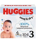 Huggies Size 3 Diapers  Snug   Dry Baby Diapers  Size 3  16-28 Lbs   104 Count