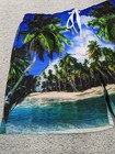 Copper Rivet Swim Suit Trunks Large Tropical Beach Palm Tree Ocean Shorts