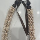 Vintage Hawaiian Thick Light Beige Cowrie Sea Shell Lei Necklace Set Of 2