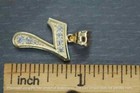 14k Yellow Gold Plated 1ct Round Lab Created Diamond Number  7  Initial Pendent