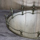 Vintage Globe Mirrored Vanity Tray 24k Gold Plated Boy Angels Cherubs Vtg Rare