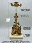 Pair Antique 19th C French Gilt Metal   Marble Candelabras Rural Scene Figural