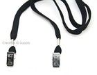 100 Pc Black Double End Lanyard 1 2  Wide Neck Strap W  Bulldog Clip
