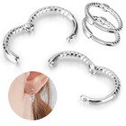 Elegant 925 Sterling Silver Hoop Earrings For Women Men Jewelry