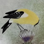 Norman Brumm Enamel On Copper 7    Plate Goldfinch Bird On Thistle Signed
