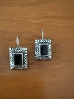 A  Very Classic  Dangling Earrings With Black Onyx Sterling Silver New Mexico