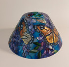 Joan Baker Designs Glass Lamp Shade Stain Glass Style Hand Painted Butterflies