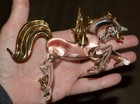 Vintage Winged Horse Figurine Hand Blown Glass Gold Crystal New Old Stock